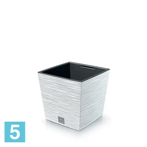 Кашпо Prosperplast FURU Square Low, белое 24-l, 24-w, 23,5-h