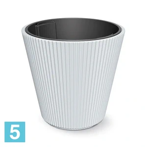 Кашпо Prosperplast MILLY конус, белое 46,7-d, 44,2-h