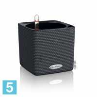 Кашпо с автополивом Lechuza Cube Color, темно-серое 14-l, 14-w, 14-h