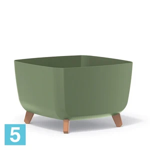 Кашпо Prosperplast GRACIA Square, зеленое 39-l, 39-w, 27-h