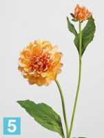 Искусственный цветок для декора Георгин персиковый в-48 см, д-8 см 1цв 1бут TREEZ Collection в Москве