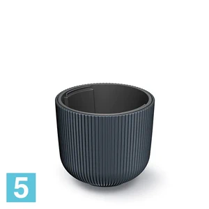 Кашпо Prosperplast MILLY круглое, антрацит 29,8-d, 25,7-h