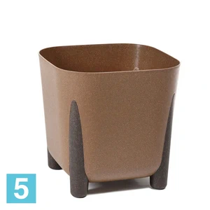 Кашпо Lamela Frida Eco Wood квадратное, натуральное дерево 21-l, 21-w, 20,6-h