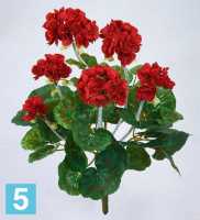Искусственный цветок для декора Герань махровая h35 см красный ( куст без кашпо) в #REGION_NAME_DECLINE_PP#