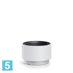 Кашпо Prosperplast HEOS низкий цилиндр, белое 29,8-d, 19-h