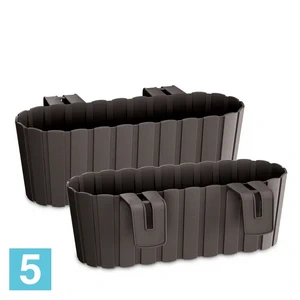 Балконный ящик Prosperplast Boardee Case с креплением, коричневый 21,2-l, 38,3-w, 13-h