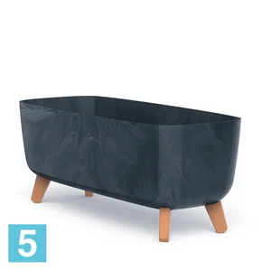 Кашпо Prosperplast GRACIA Case Beton Effect, антрацит 58-l, 24-w, 23,5-h