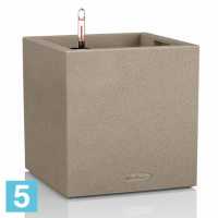 Кашпо с автополивом Lechuza Canto Square, песочно-бежевое 40-l, 40-w, 40-h