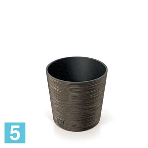 Кашпо Prosperplast FURU Round Low ECO Wood, кофе 25-d, 24,7-h