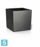 Кашпо с автополивом Lechuza Cube, антрацит металлик 40-l, 40-w, 40-h