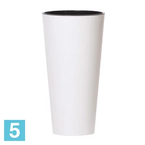Высокое кашпо Prosperplast TUBUS SLIM, белое 30-d, 57-h