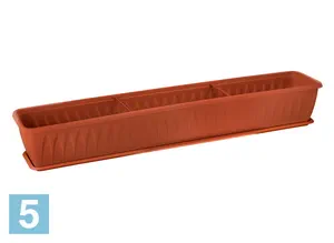Балконный ящик IDEA АЛИЦИЯ с поддоном, терракот 100-l, 18,5-w, 15,5-h