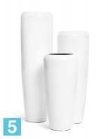 Кашпо TREEZ Effectory Gloss Высокий конус Design, белый глянцевый лак 34-d, 75-h
