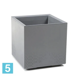 Кашпо на колесиках Lamela KARO Eco Recycled Beton, серое 40-l, 40-w, 40-h