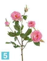 Искусственный цветок для декора Роза Вайлд ветвь розовая TREEZ Collection в Москве