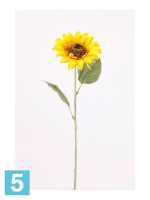 Искусственный цветок для декора Подсолнух 62h желтый