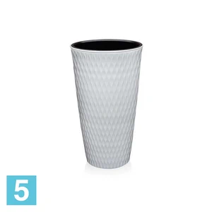 Кашпо Эльфпласт Kerama, белое 25,5-d, 48,2-h