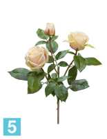 Искусственный цветок для декора Роза Флорибунда Мидл ветвь крем-лайм-роз TREEZ Collection в Москве