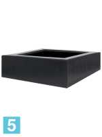 Кашпо Polycube, антрацит, квадратное l-120 w-120 h-40 см