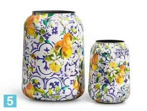 Кашпо TREEZ Effectory Savage Garden Design-ваза Capri, бело-сине-жёлтое 26-d, 43-h