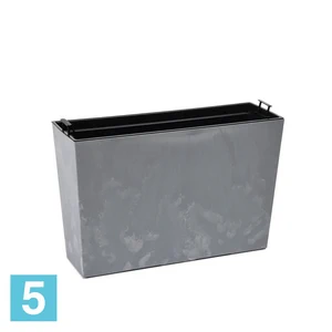Кашпо Lamela Werbena Eco Recycled Beton, серый бетон 56-l, 19-w, 36,5-h