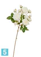 Искусственный цветок для декора Роза Дэвид Остин ветка Спрей белая с розовой окаемкой на бутончиках TREEZ Collection в #REGION_NAME_DECLINE_PP#