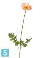Искусственный цветок для декора Мак Ширли светло-персиковый TREEZ Collection в #REGION_NAME_DECLINE_PP#