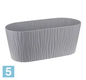 Кашпо IDEA ВОЛНА, серое 33-l, 15-w, 13,5-h