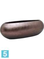 Кашпо, металлическое серебряное leaf, миска, матовое кофе l-75 w-30 h-25 см