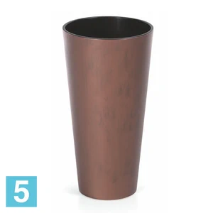 Высокое кашпо Prosperplast Tubus Slim Corten, кортен сталь 30-d, 57-h