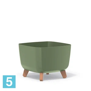 Кашпо Prosperplast GRACIA Square, зеленое 29-l, 29-w, 22-h