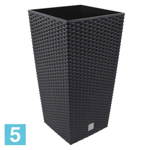 Высокое кашпо Prosperplast RATO SQUARE, антрацит 33-l, 33-w, 61-h