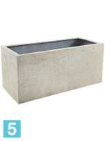 Кашпо Grigio, ящик antique, белое-бетон l-60 w-20 h-20 см
