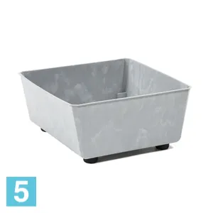 Кашпо на ножках Lamela Saga Eco Recycled, серый бетон 28,5-l, 28,5-w, 14-h
