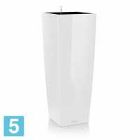 Кашпо с автополивом Lechuza Cubico, белое 40-l, 40-w, 105-h