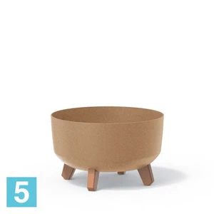 Кашпо Prosperplast GRACIA Low ECO Wood, коричневое 28,5-d, 17,7-h