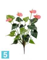 Искусственный цветок для декора Антуриум куст де люкс нежно-розовый TREEZ Collection в #REGION_NAME_DECLINE_PP#