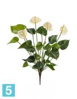 Искусственный цветок для декора Антуриум куст де люкс кремовый TREEZ Collection