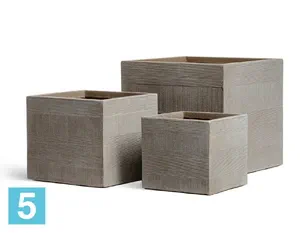Кашпо TREEZ ERGO Graphics Куб, капучино 40-l, 40-w, 36-h