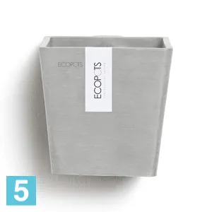 Кашпо настенное Ecopots Manhattan S, светло-серое 15-l, 15-w, 15-h