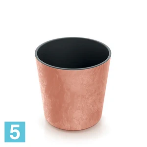Кашпо Prosperplast URBI Round Beton Effect, терракотовое 25-d, 25-h
