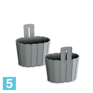 Кашпо Prosperplast Boardee Wall с креплением, серое 15-l, 19,4-w, 20,2-h