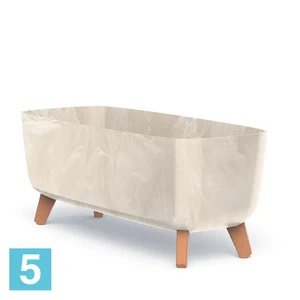 Кашпо Prosperplast GRACIA Case Beton Effect, кремовое 58-l, 24-w, 23,5-h