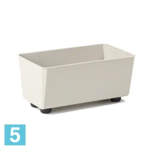 Кашпо на ножках Lamela Saga Eco Recycled, бежевое 37,5-l, 17-w, 14-h