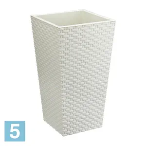Кашпо IDEA РОТАНГ, белый ротанг 26-l, 26-w, 45,7-h