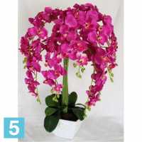 Орхидея Фаленопсис искусственная Alseed, малиновая, h-80 см., латекс, в интерьерном кашпо, d-17 см. в #REGION_NAME_DECLINE_PP#