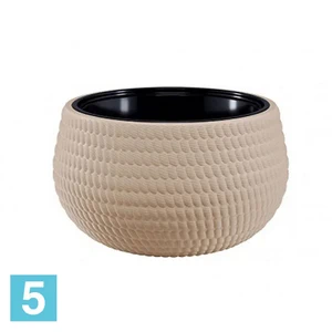 Кашпо FORM-PLASTIC Lina шар, серо-коричневое 32-d, 20-h