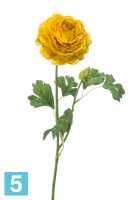 Искусственный цветок для декора Ранункулюс (Лютик) 53h желтый