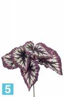 Искусственный цветок для декора Бегония куст 25dx23h бордово-серый (7 листов) в #REGION_NAME_DECLINE_PP#
