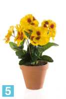 Искусственный цветок для декора цветы Анютины глазки 27h желтый (куст без кашпо) в #REGION_NAME_DECLINE_PP#
